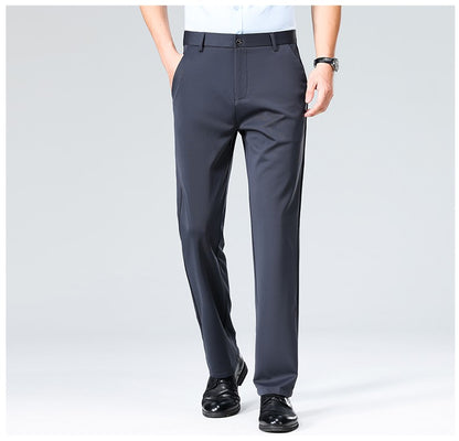 Large Size 52 Mens Casual Pants Elastic Suit Pants Office Trousers Spandex Business Formal Dress Straight Pants