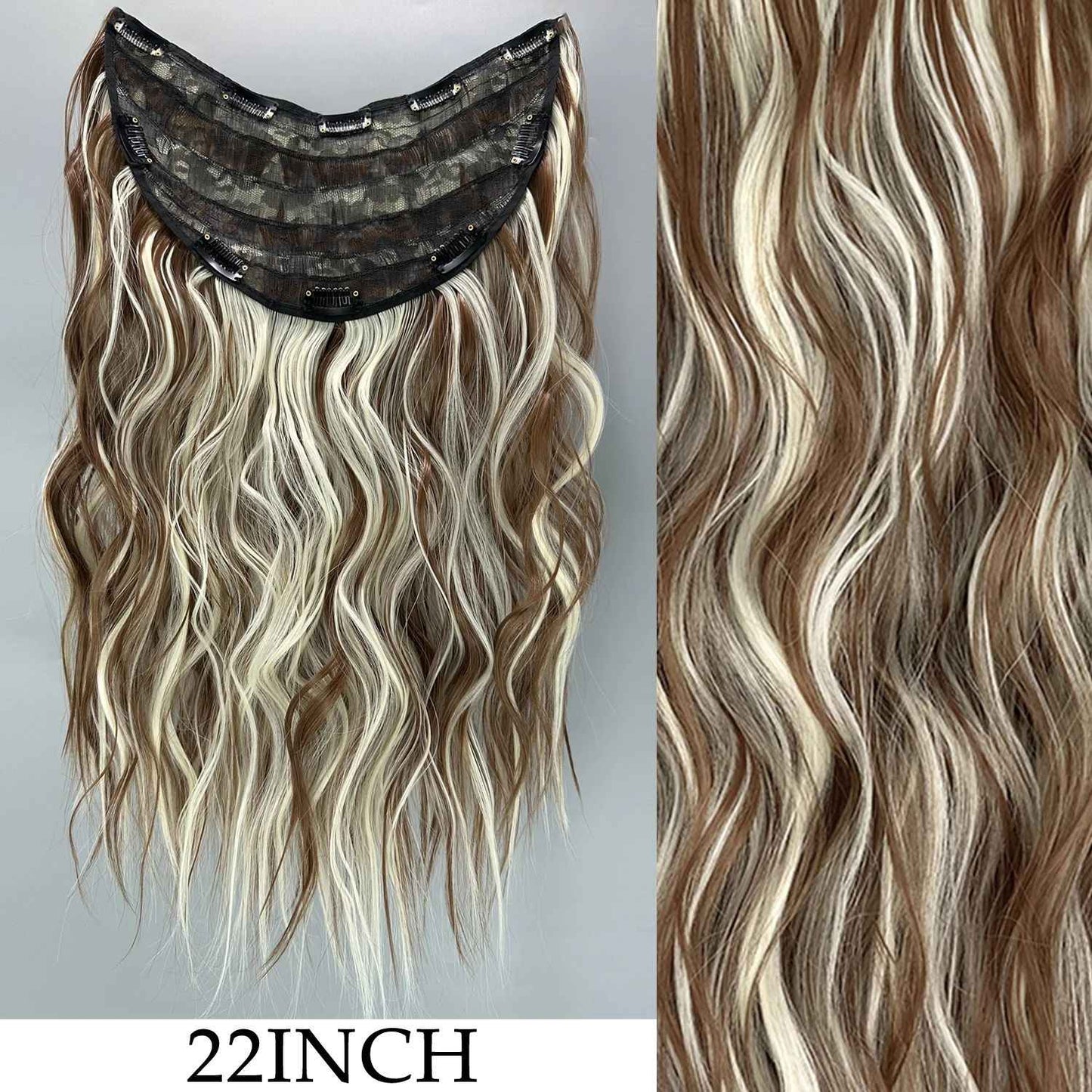 7 peças/conjunto de aplique de cabelo com 16 grampos, preto, longo e liso, cabelo natural, aplique de cabelo ombre, fibra resistente ao calor para penteado feminino