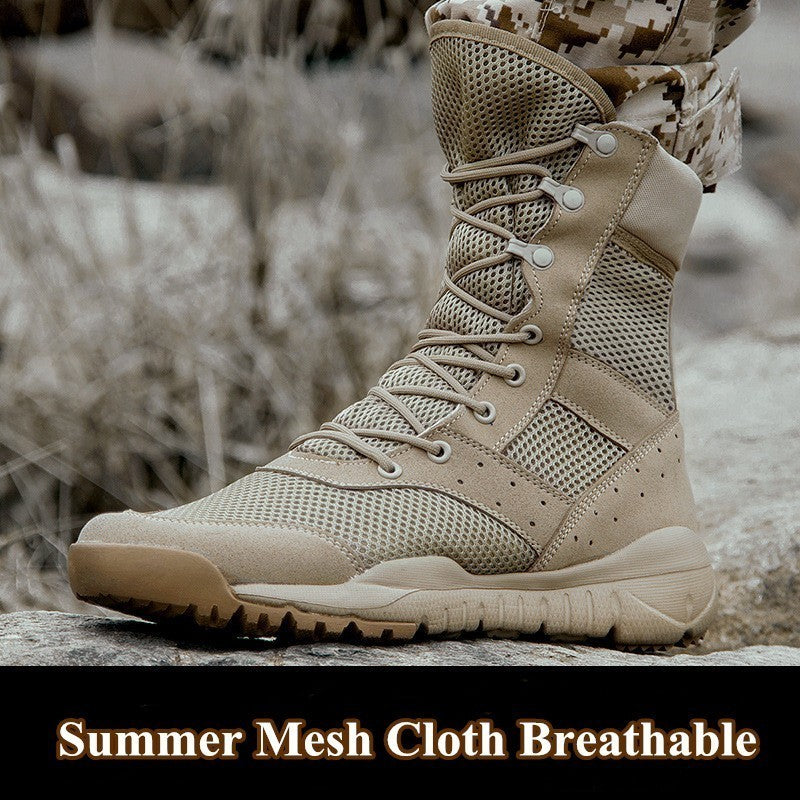 Bota Tática Leve de Verão para Combate Masculina e Feminina, Treino de Escalada, Impermeável, Caminhada ao Ar Livre, Sapatos de Malha Respirável