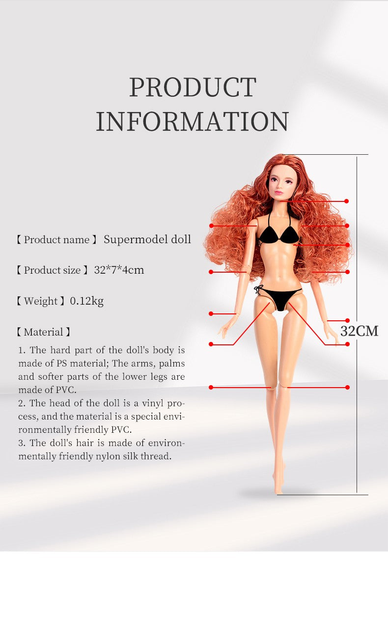 Xianxian Doll 32cm GALA NANA BJD Fashion Doll Ball-Jointed Supermodel Collectible Curly Straight Hair DIY Toys Collector Gift