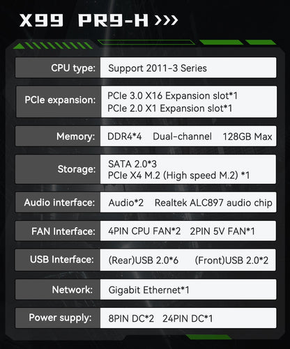 MACHINIST X99 PR9-H Gaming Motherboard set Intel Xeon E5 2650 V4 DDR4 32gb 2133MHz Dual Channel ECC RAM M.2 NVME for Desktop PC