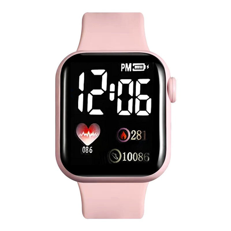 Ladies, Simple LED electronic watch and jewelry set, fashionable wristwatch, without smart functions, decorative pattern design