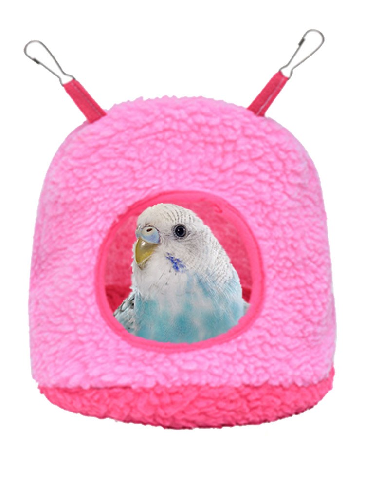 Ninho de Pássaro Quente de Inverno Papagaio Casa de Polar Fleece Periquito Rede Pequeno Animal de Estimação Pendurado Balanço Cama Caverna Acessórios para Gaiola de Pássaros