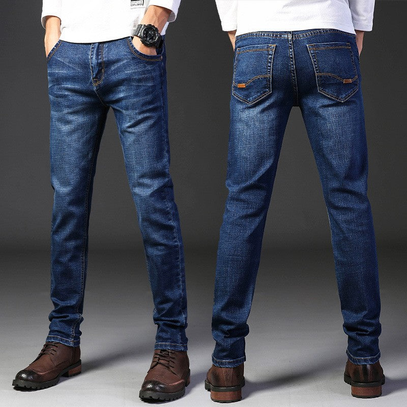 Spring  Autumn New Stretch Men's Jeans Fashionable and Comfortable Business Straight Stretch Cotton Casual Men's Denim Pants