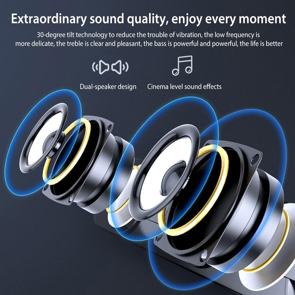 Salange PC Sound Bar Bluetooth USB Wired Speakers Bar Stereo Speaker for Projector PC Laptop Phone Computer 3.5mm Aux Speaker