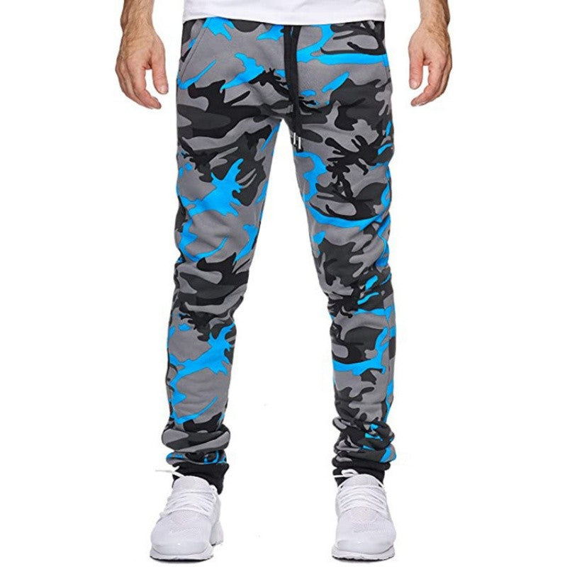 2025 Trousers Autumn And Winter New Men's Casual Camouflage Waist Drawstring Large Size Solid Color Sports Jogging Pants