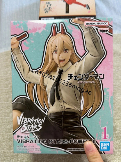 Em estoque Bandai Banpresto Original Chainsaw Man VIBRATION STARS Power Denji Figure Enfeites Coleção Modelo Personagens de Anime Fofo
