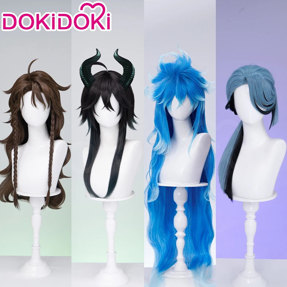 ?Ready for Ship?Idia Malleus Leona Vil Crowley Wig Game Cosplay DokiDoki Men 120cm Long Hair Fiber Idia Halloween  Free Wig Cap