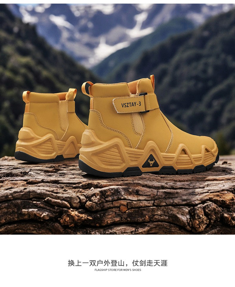 Men's casual sports shoes, high-top breathable outdoor hiking and mountaineering shoes, men's travel walking shoes