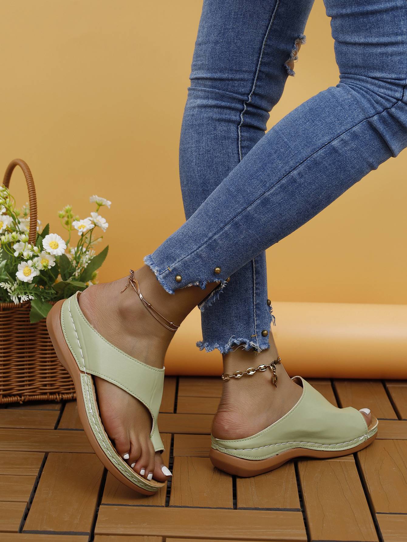 Women Sandals Summer Outdoor Leisure Comfy Wedge Sandals Ladies Slip on Orthopedic Bunion Corrector Slippers Sandalias De Mujer