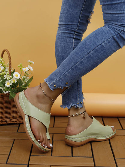 Women Sandals Summer Outdoor Leisure Comfy Wedge Sandals Ladies Slip on Orthopedic Bunion Corrector Slippers Sandalias De Mujer