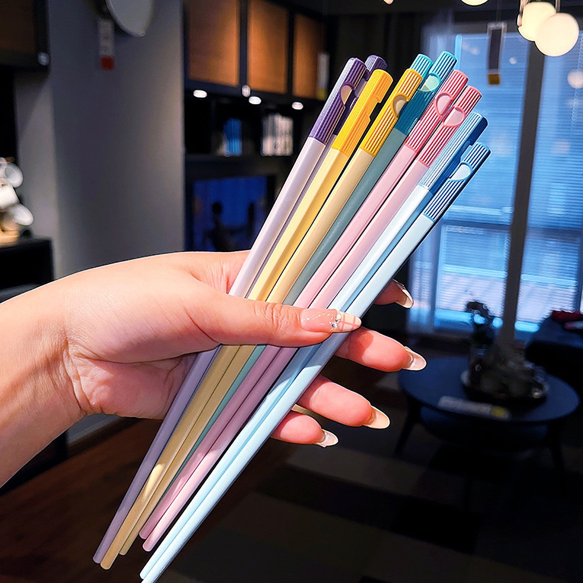 Novos Hashis Coreanos para Sushi 5 Pares Hashis de Amor Reutilizáveis de Liga Antiderrapantes para Dividir Refeições Hashis Utensílios de Cozinha para Jantar em Festas
