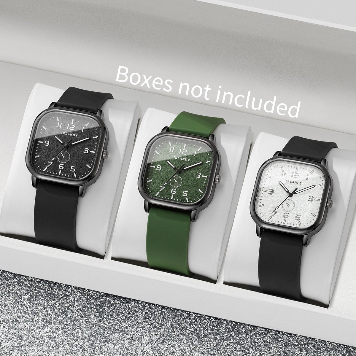 1/2/3PCS Fashion Square Women Watches Casual Silicone Strap Quartz Watches Sports Wristwatch For Men Women Students?Without Box?