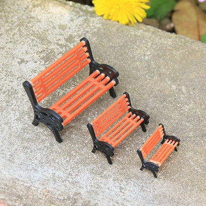 1SET Doll House Miniature Bench Stools White Chair Cute Fairy Garden Gnome Moss Terrarium Bonsai DIY Craft Home Decoration