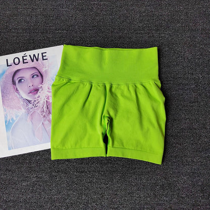 Yoga Shorts Peach Hot Girls Three-Cross Pants High Waist Knitted Pressure Running Sport Elastic Belly Lifting Butt Tight Pants