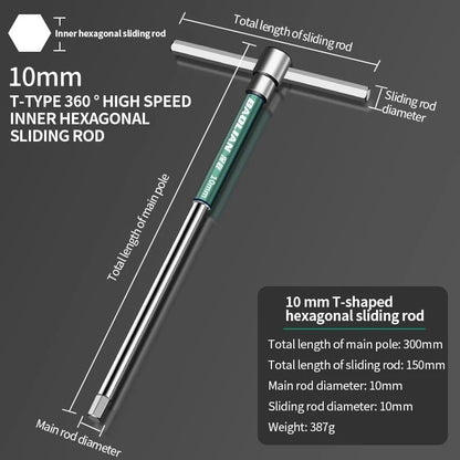 Chave de fenda Torx T/L 2.5/3/4/5/6/8/10mm Chave Allen Tipo T Cromada Chave Inglesa em Forma de T Ferramenta Manual Chave de Boca Tipo T Estendida
