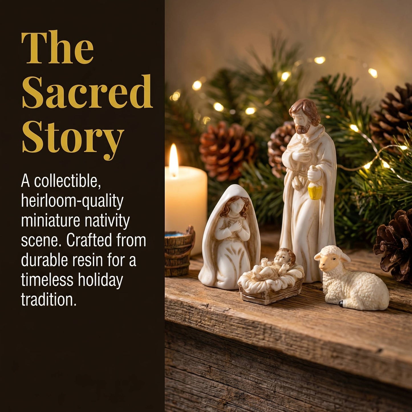 7-Piece Collector's Edition Miniature Christmas Nativity Set