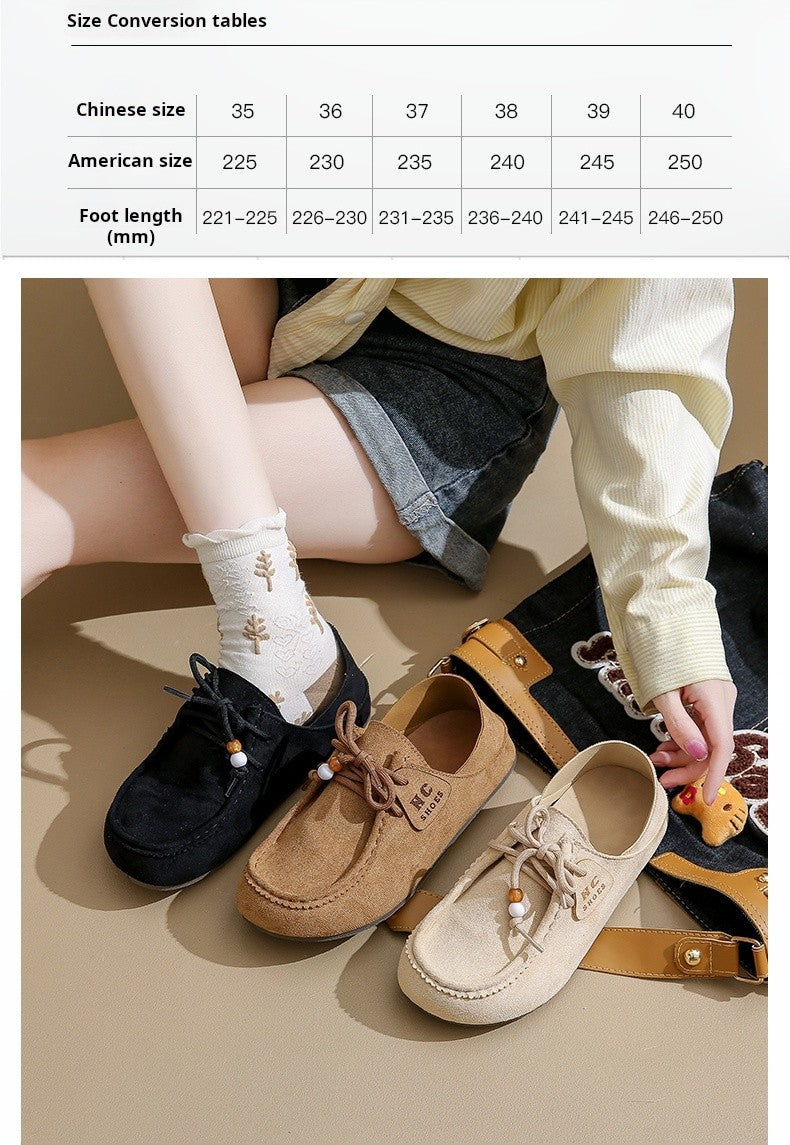 Fashion Brand Shoes Woman 2025 Autumn New Vintage Suede Loafers Pumps Women's Casual Flats Shoes British Style Flat Single Shoes