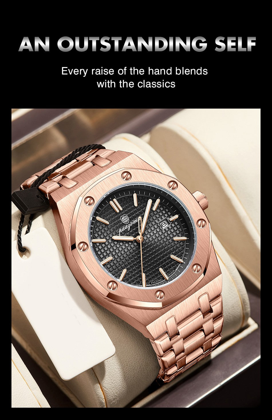 PAAZOMU Luxury Business Man Wristwatch Waterproof Luminous Date Men Watch Stainless Steel Fashion Quartz Watches For Men Reloj