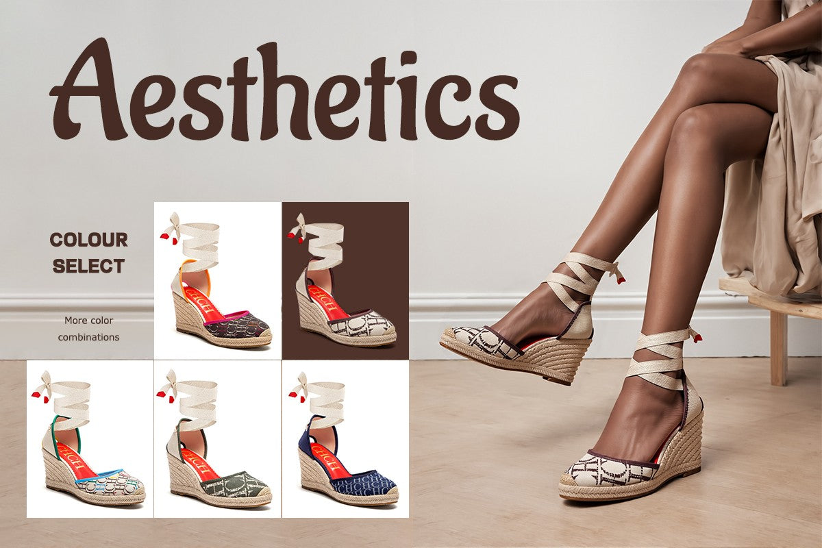 CHCH Women's Beach Shoes 2025 New Anti slip Handmade Hemp Bottom Flat Shoes Mommy Gift Casual Shoes