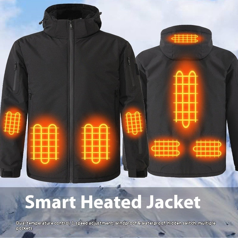 Smart Graphene Heating Jacket Outdoor Unisex Fleece Lined Electric USB Warmth Motorcycle Rider Vest Cycling Traveling Jacket