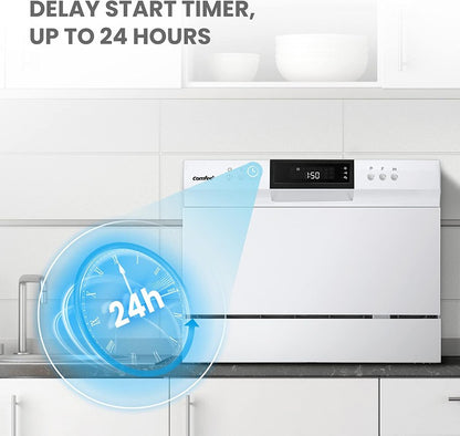 Midea&Comfee Automatic dishwasher, Large capacity dishwasher,6 Place Settings ?Can schedule appointments, multifunctional dishwasher, suitable for large and small kitchens, can be embedded dishwasher, suitable for homes and restaurants