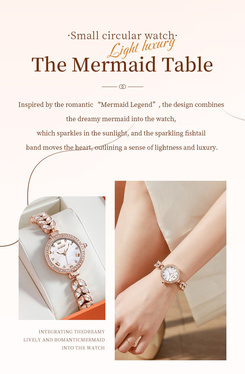 OLEVS 9971 Women Watch Luxury Brand Quartz Watch Fashion Unique Design Diamond Mermaid Bracelet Dress Watch Women Elegant Watch