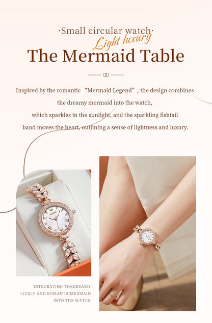 OLEVS 9971 Women Watch Luxury Brand Quartz Watch Fashion Unique Design Diamond Mermaid Bracelet Dress Watch Women Elegant Watch
