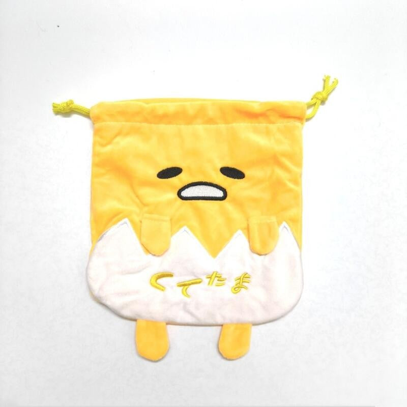 20Cm Gudetama Pom Pom Purin Plush Velvet Single-Layer Drawstring Pocket Halloween Candy Packaging Bag Girl's Cosmetics Dust Bag