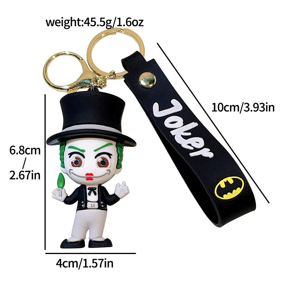 Anime Harley Quinn desenho animado Marvel Batman Coringa imagem boneca bolsa chaveiro pingente fofo Mulher Maravilha acessórios para carro chaveiro