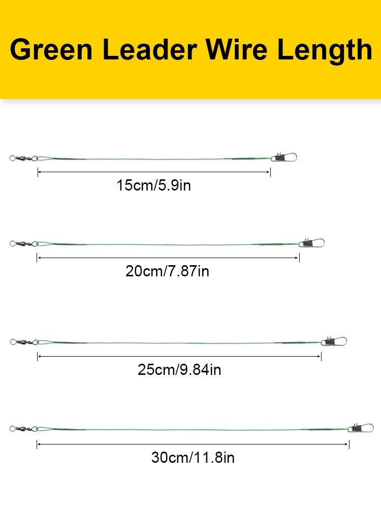 20PCS Sliver Anti Bite Steel Fishing Line Steel Wire Leader With Swivel Fishing Accessory Lead Core Leash Fishing Wire 15CM-30CM