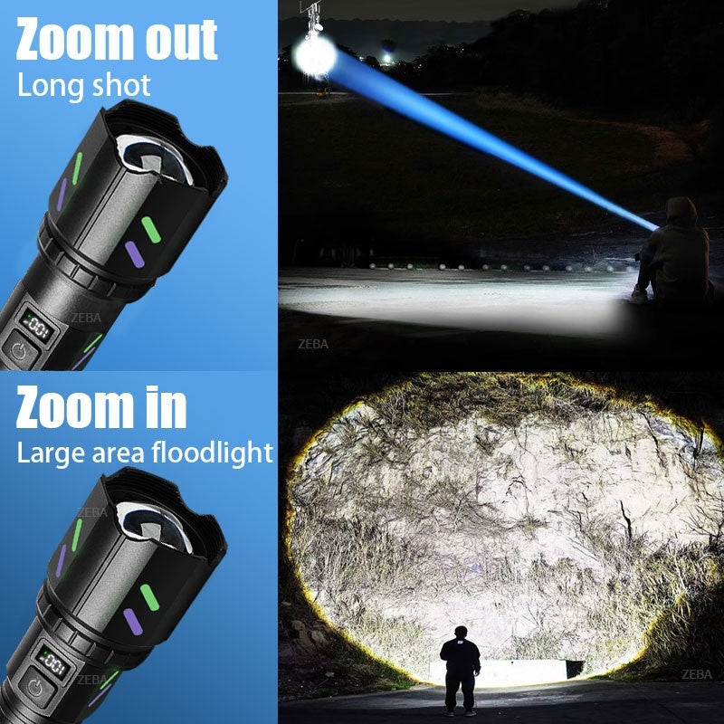 Ultra Powerful Windproof Fire Starting Flashlight Rechargeable High Power Torch Focused Light Source Can Light A Flame Lantern