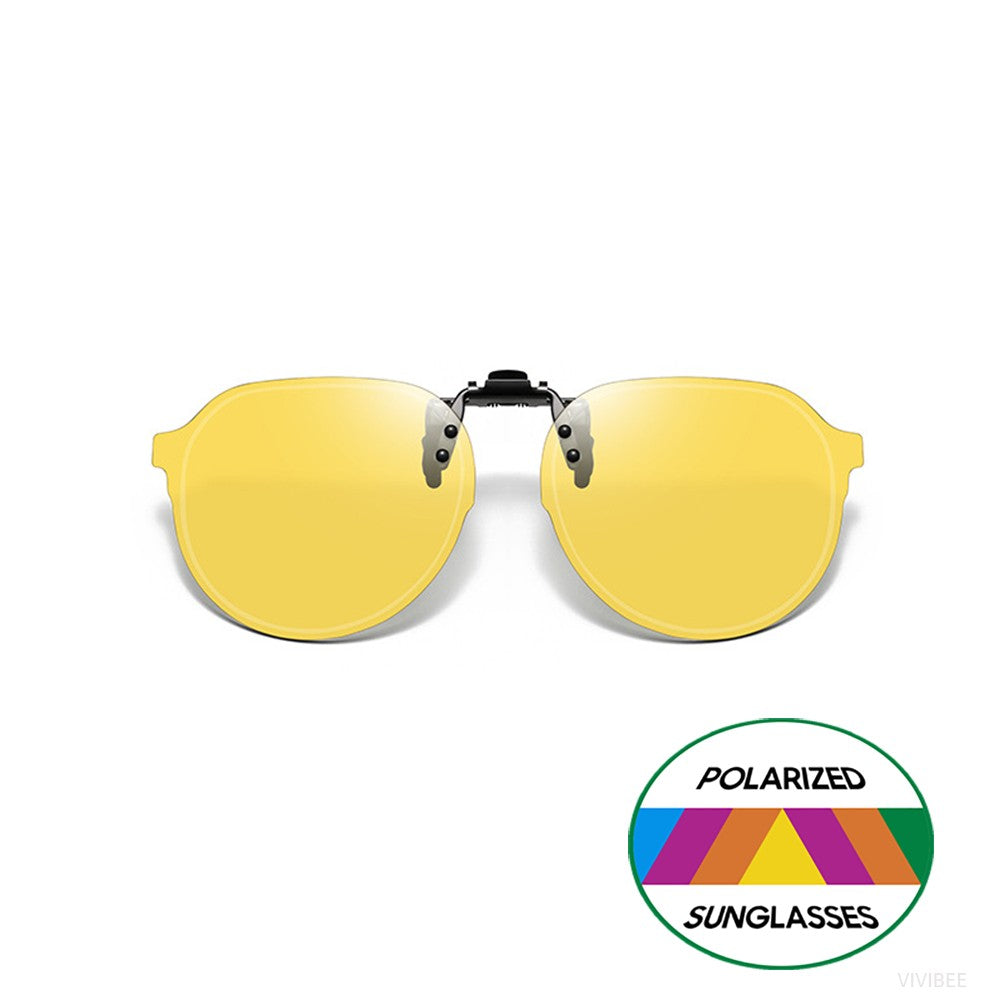 VIVIBEE Flip Up Clip on Sunglasses Polarized Men Driving Women Fishing UV400 Night Vision Sun Glasses Clips Universal Goggles