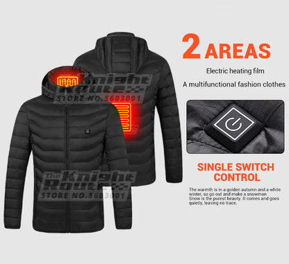 Jaqueta de Inverno Masculina Feminina com Aquecimento em 21 Áreas para Motoqueiros, Jaqueta USB com Aquecimento Elétrico, Colete Térmico para Moto, Casaco