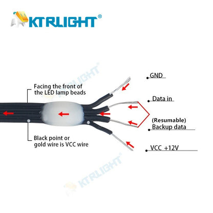 New 12V WS2815 Seed Pixel Light 4 Wires with Backup Data Wire Individually Addressable RGB Fairy Lights Ramadan Decorations 2026