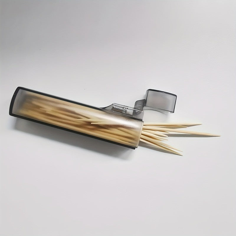1 Suporte para Palito e Cotonete Transparente À Prova de Vazamentos Organizador de Viagem Design Cilíndrico para Acampamento e Uso ao Ar Livre Dispensador de Palitos