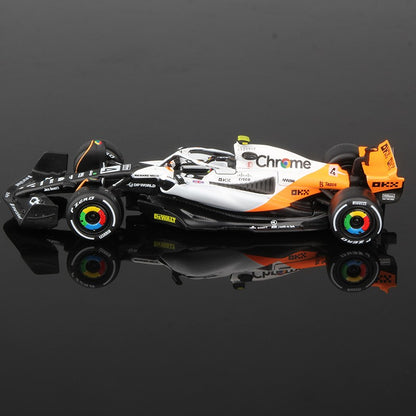 Bburago 1:43 2024 F1 Mclaren MCL38 Monaco Grand Prix Alloy Car Miniature Diecast Model #4 Lando Norris #81 Oscar Piastri Toy