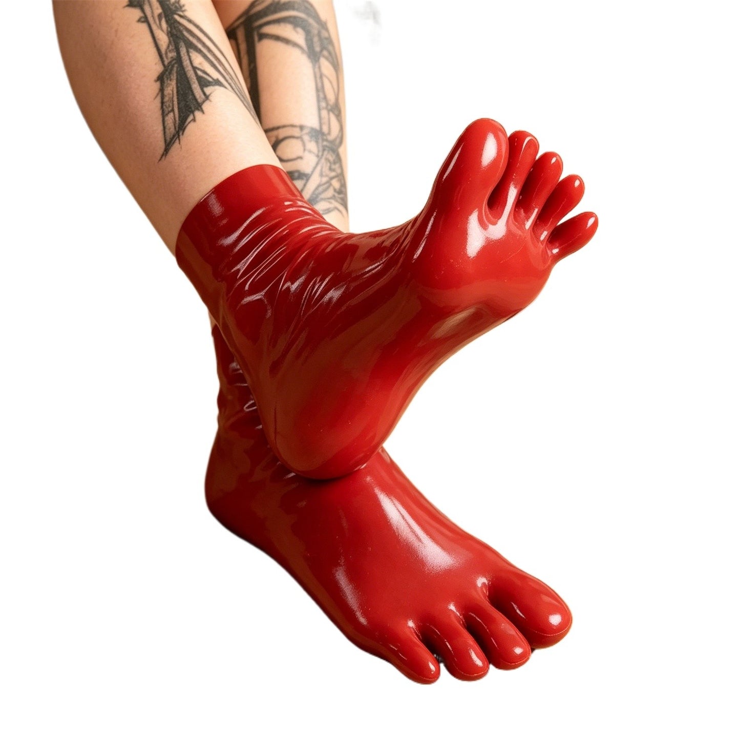 Women Men Natural Latex RED Gloves Rubber Short Gloves Cosplay Costumes Accessory