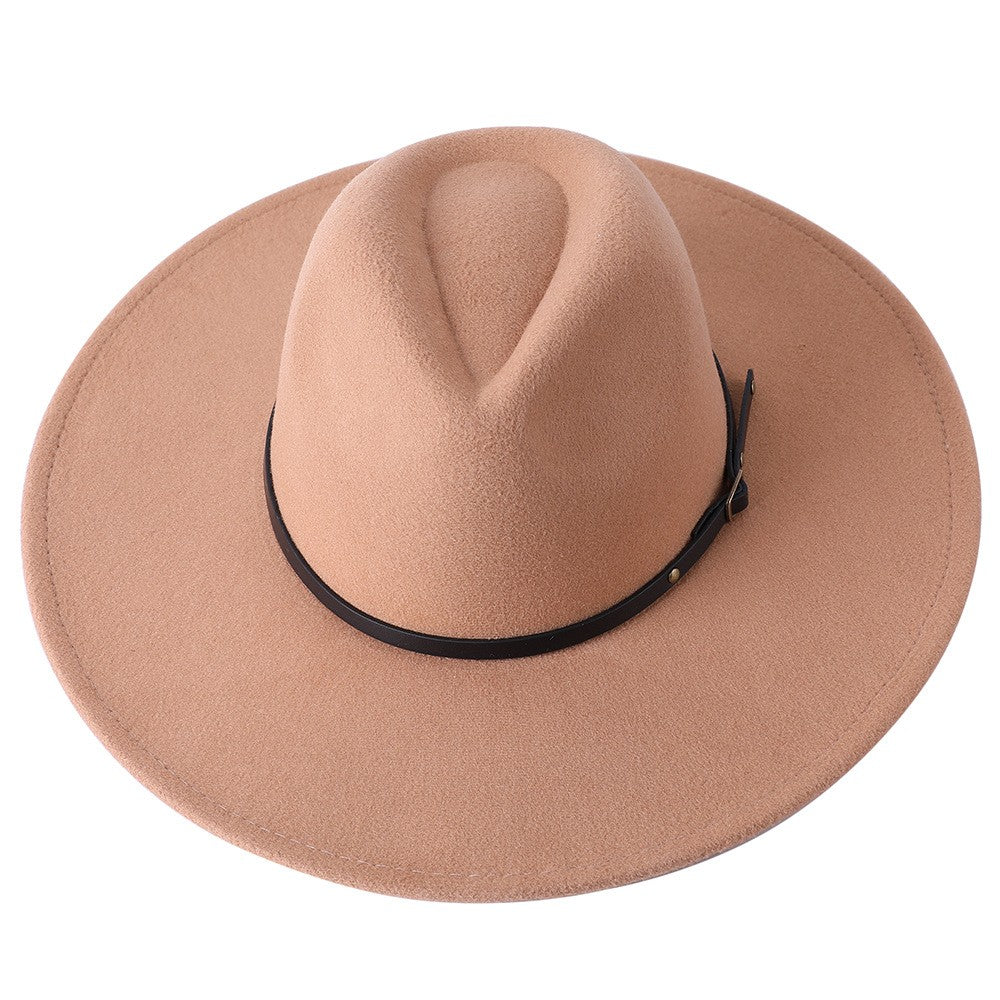 Wool Warm Wide Brim Fedora Hats Women Solid Color Top Jazz Felt Hat For Men Panama Gamble Yellow Hats