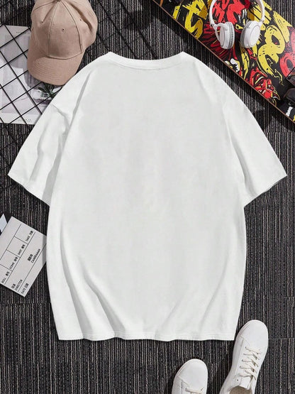 Pink Love Spider Web Funny Graphic Printing Tshirts Men Fashion Cotton T Shirts Summer Breathable Clothes Oversize Street Tee