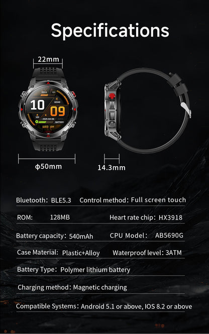 2025 Novo Smartwatch Profissional GPS Esportivo ao Ar Livre Corrida Rastreamento GPS Natação Bússola Altímetro 3ATM Pulseiras Esportivas Masculino