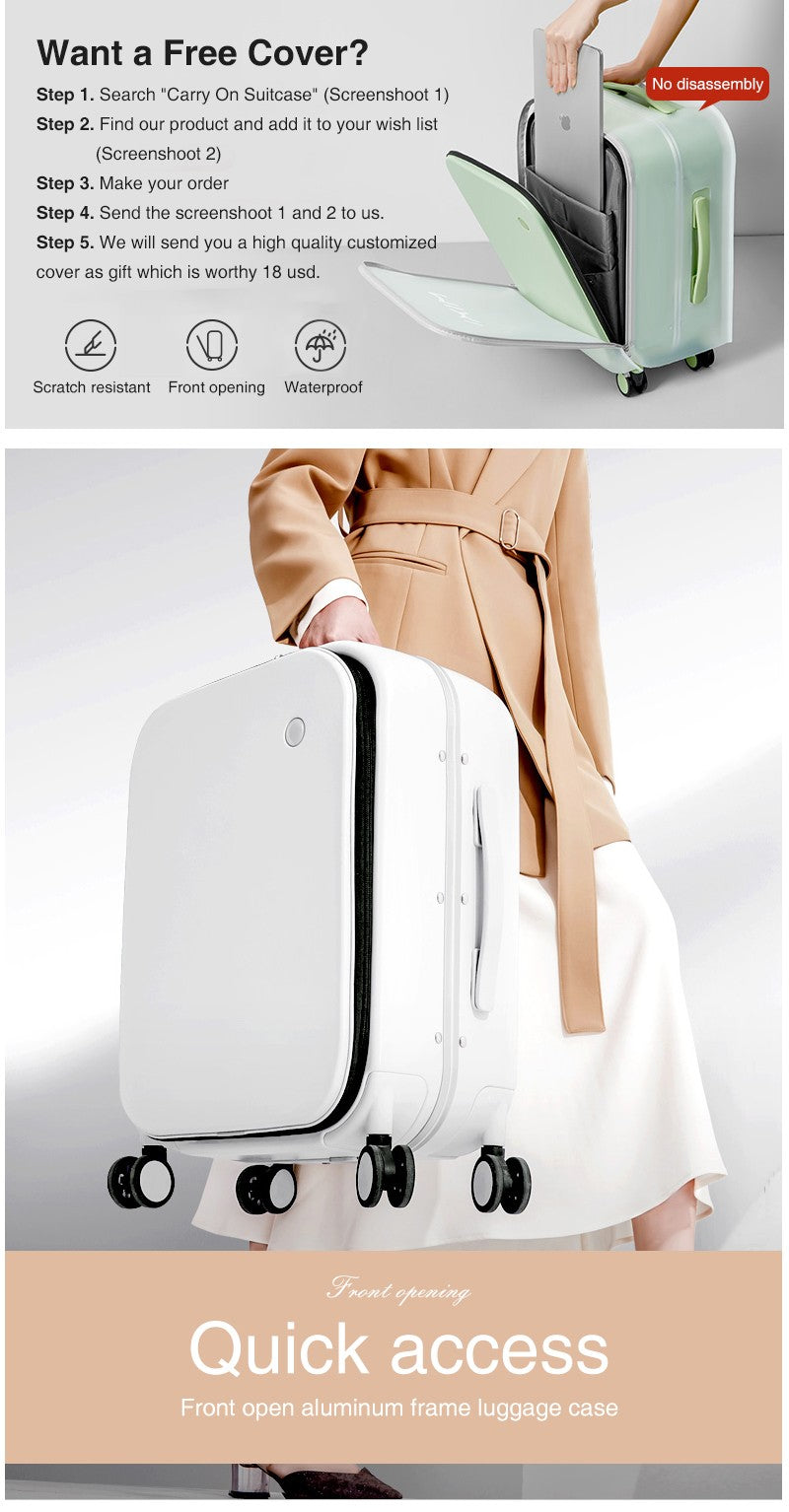 Mixi Patente Design Mala de Viagem com Estrutura de Alumínio Mala de Rodinhas de Bordo Bonita para Cabine 18 20 24 Polegadas M9260