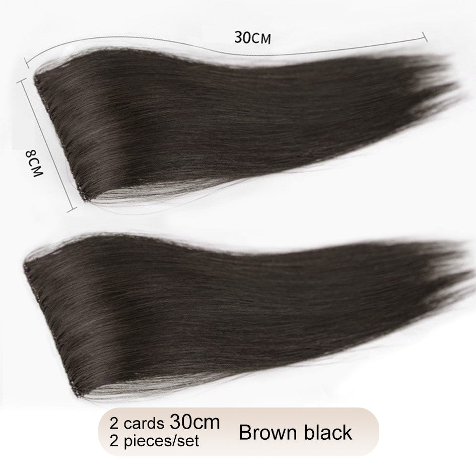 2 peças/conjunto de preenchimento capilar sintético, extensões de cabelo, peça de abertura e de reposição para topo, artefato de reposição