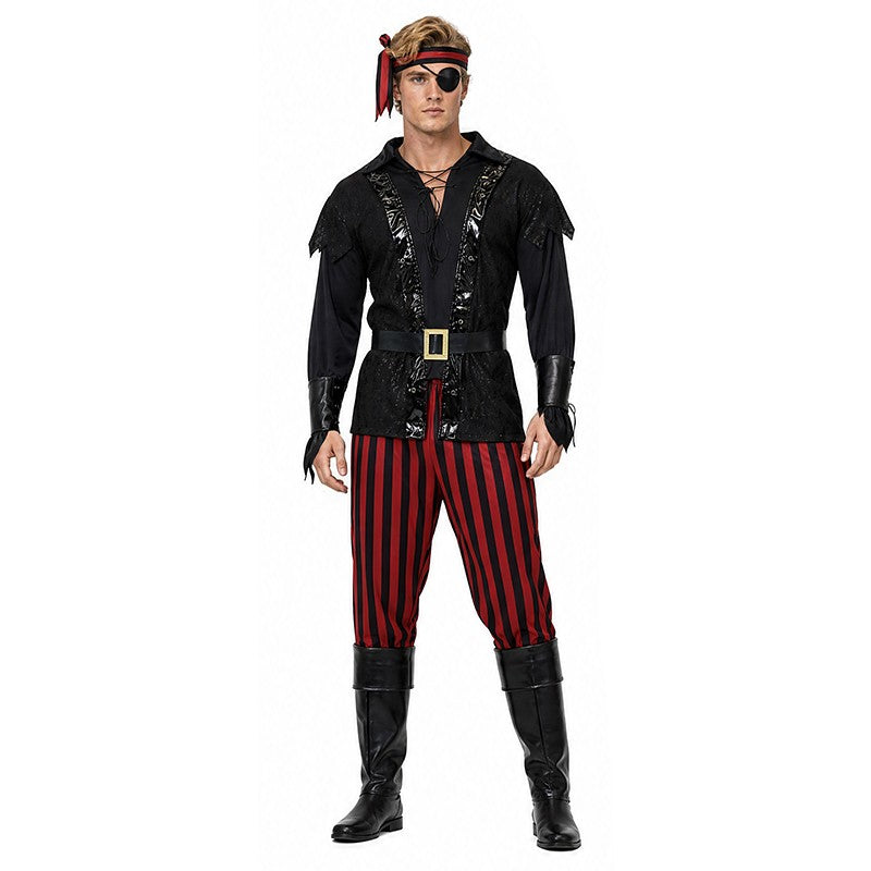 Pirates of the Caribbean cosplay costume Captain Jack Sparrow costume Halloween party performance men's suit