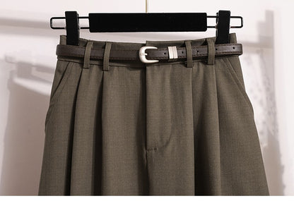 2025 Plus Size Skirts for Women Autumn Elegant Solid Women's Wrap Umbrella Skirts Korean High Waisted Suit Pleated Skirt