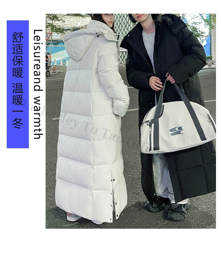 Maxbarley New 90 Goose Down Jacket Men Women Winter Thick Warm Long Knee Over Down Jacket High-quality Lightweight Puffer Coats