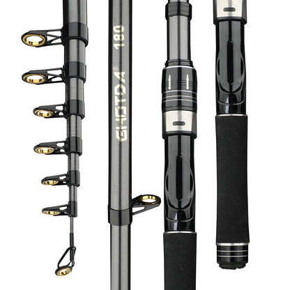 Portable Mini Sea Rod 33cm Closed Length Carbon Fiber Spinning Rod Travel Fishing Pole Rock Rod