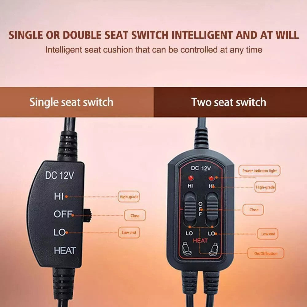 12-24v HeatedCar Seat Cover 30' Fast Car Seat Heater Cloth/Flannel Heated Car Seat Protector 25W Seat Heating Cover Car Seat