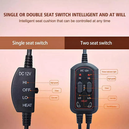 12-24v HeatedCar Seat Cover 30' Fast Car Seat Heater Cloth/Flannel Heated Car Seat Protector 25W Seat Heating Cover Car Seat