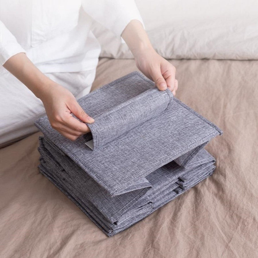 5 Layers Hanging Storage Bag Cotton Linen With 2 Drawers Cap Clothes Socks Pants Shoe Organizer Rack For Home Bedroom Closet